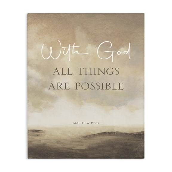 Stupell Industries With God Matthew Proverb Canvas Wall Art, design by John Spaeth