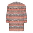 thumbnail image 5 of JTZGDY Spring V Neck Tops for Women Cute 3/4 Length Sleeve Floral/Striped/Color Block Print Tunic Blouse Loose Oversized Dressy Casual Graphic Tees Tshirt Orange M, 5 of 6