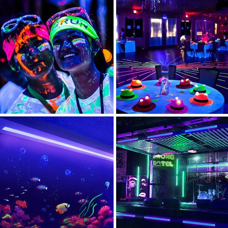 Black Light Glow Party Guide - Black light LED glow party kits UV ultra  violet lights neon party