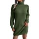 thumbnail image 1 of Otoño Invierno Mujer Cuello alto Manga larga Jersey de punto Suéter Bodycon Mini vestido para citas Trabajo todos los días, 1 of 6