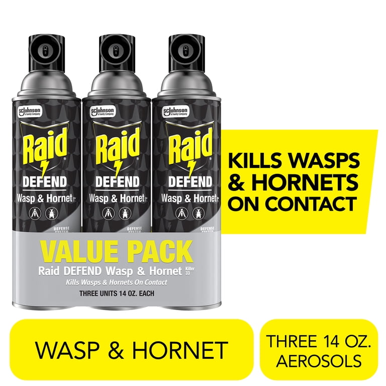 Raid Defend Wasp & Hornet Killer Spray, 14 oz, 3-Pack photo 1