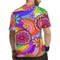 thumbnail image 3 of T Shirt For Men Colorful Flower Power T-Shirt Vintage Hippy Print Harajuku Gym T-Shirts Short Sleeve, 3 of 7