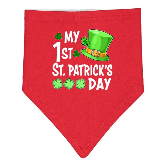 Inktastic My 1st St. Patrick's Day Green Top Hat and Clovers Baby Bandana Bib