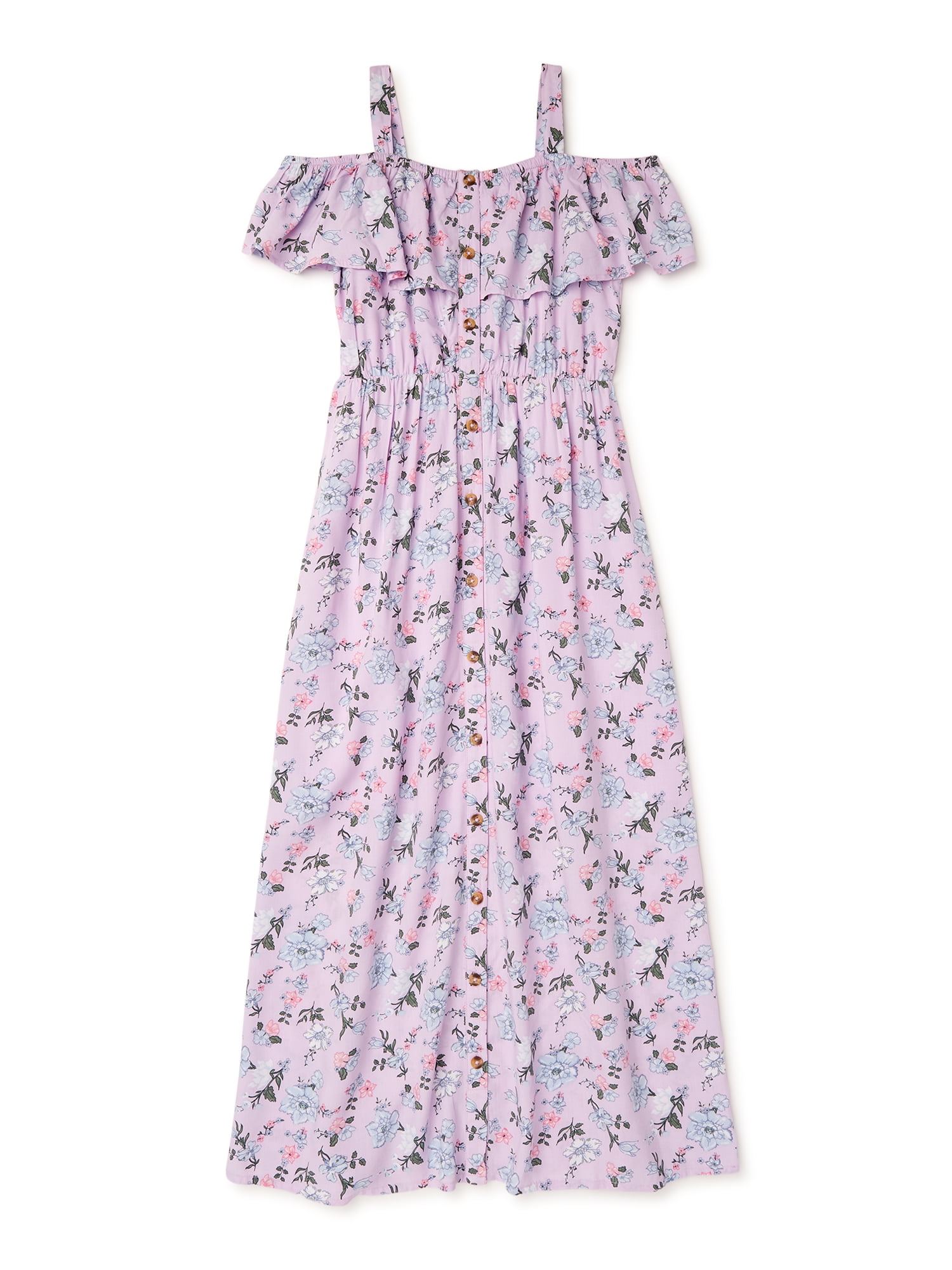 Justice Girls Sleeveless Floral Flounce Maxi Dress, Sizes 518 Plus
