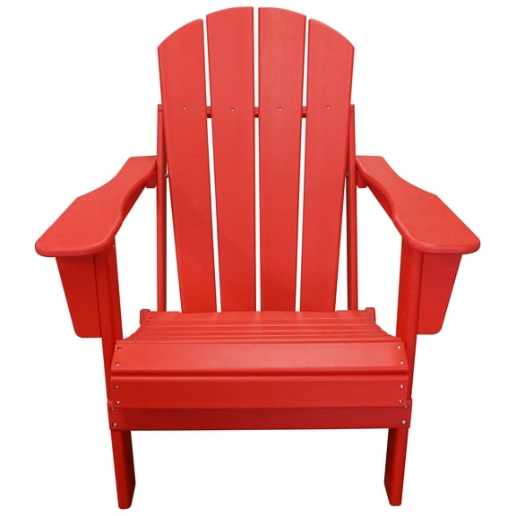All-Weather Adult Folding Adirondack Chair - Red