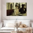 thumbnail image 2 of Elephant Stock L'absinthe Wall Art - Horizontal Canvas Wall Art - Living Room Wall Decor - People Canvas - Red And Gray Decor By Edgar Degas - 48" x 32", 2 of 8