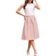 thumbnail image 2 of INSPIRE CHIC Women's Knee Length Pleated Skirt Work 2026 A-line Skirt for Casual Wear S Pink, 2 of 5