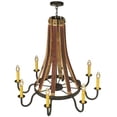 thumbnail image 5 of Meyda Tiffany Greenbriar Oak 8 Light Candle Chandelier, 5 of 5