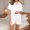 Pink, variant on Dianli Pajamas Loungewear Shell Print Lapel Short Sleeve Top And Elastic Waist Shorts Imitation Silk Fashion Casual Collar Set Lightweight Breathable Homewear Nightwear