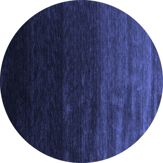 Ahgly Company Indoor Round Abstract Blue Contemporary Area Rugs, 8' Round
