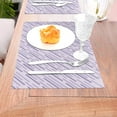thumbnail image 5 of ZNDUO Placemats, 6 PCS Heat Resistant Stain Resistant Woven PVC Insulation Placemats, Durable Washable Elegant Table Mats for Dining-Light Purple Stripes, 18"x12", 5 of 6