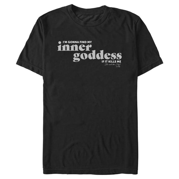 Men's Sex and the City Find Inner Goddess If It Kills Me Graphic Tee Black 3X Large