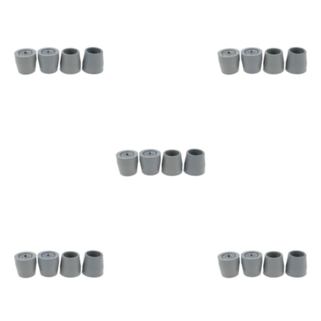 Decodeary 4 Pcs Embouts de Béquille en Caoutchouc avec Ferrule, Protecteur d'Embouts, Fond Gris, Style A, Ensemble de 5