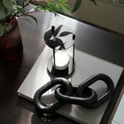 Mainstays 7 Black Metal and Glass Decorative Table Top Hour Glass with White Sand