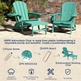 thumbnail image 5 of Folding Adirondack Chair with Ottoman, Adjustable Backrest Plastic HDPE Adirondack Chairs w/4 in 1 Cup Holder Tray, Lake Blue, 5 of 9
