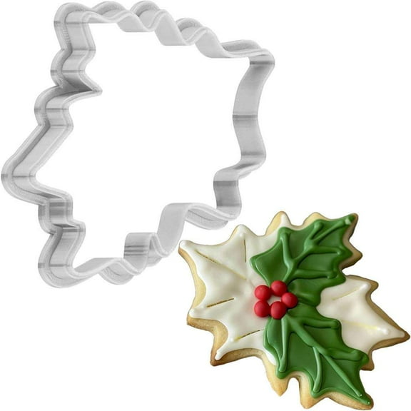 Christmas Holly Leaf Cookie Cutter 4 Inch Made in USA by WONDERTORY