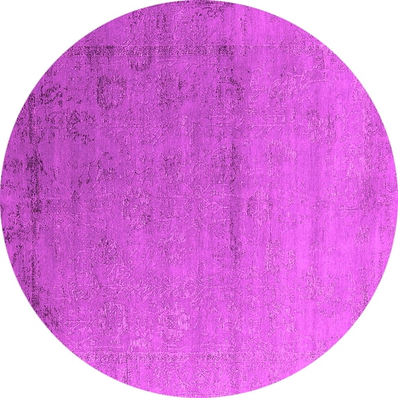 Ahgly Company Indoor Round Oriental Pink Industrial Area Rugs, 7' Round