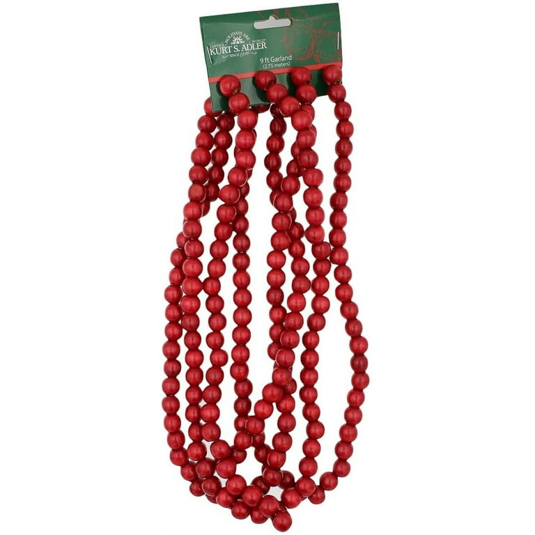 SULLIVANS 72 in. Red Wooden Bead Garland GD1450 - The Home Depot