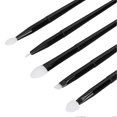 thumbnail image 3 of Lot de 5 pinceaux en silicone pour fard à paupières, sourcils, lèvres, eye-liner, manche portable, applicateur de maquillage réutilisable, 3 of 4