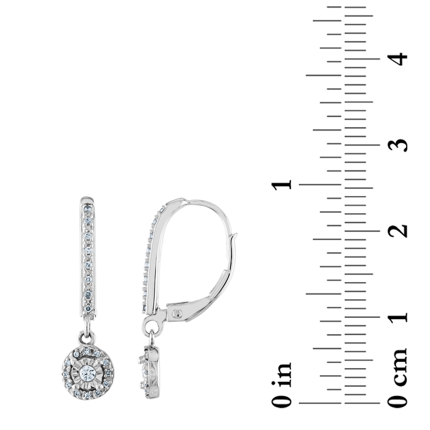 Gemspirations 1/10 cttw Diamond Circle Drop Earrings Sterling Silver