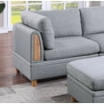 thumbnail image 6 of Modern Contemporary 6pc Modular Sectional Set Armless Chair Ottoman Wedge Couch Living Room Light Grey Dorris Fabric Wooden Deco, 6 of 9