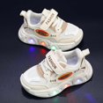 thumbnail image 7 of B91xZ Kids Light Up Shoes Trainers for Toddler Boys Girls Luminous Breathable Walking Flash Sneakers (Beige,11.5), 7 of 7