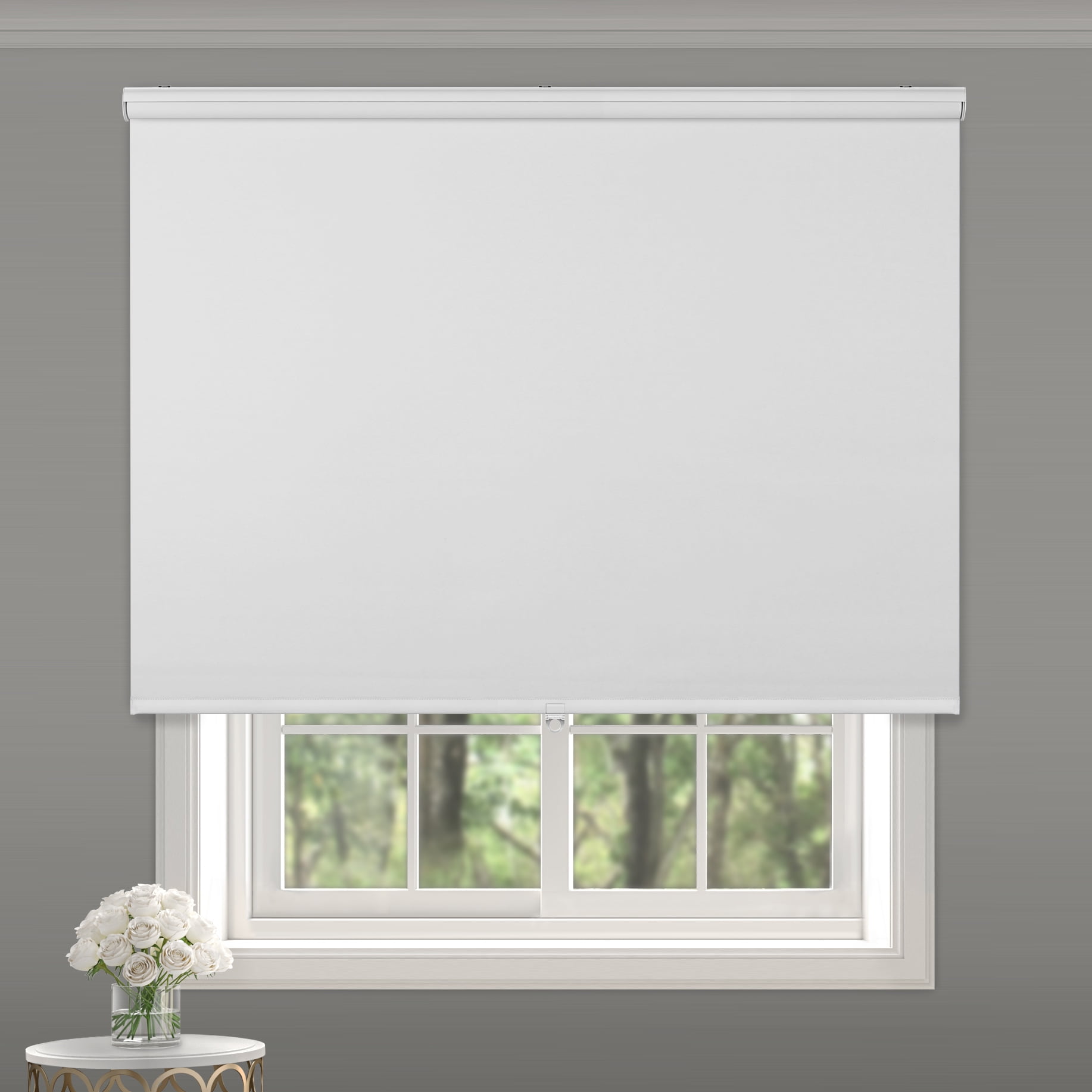 (2 pack) Mainstays Blackout Slow Release Roller Shade, 1-Piece, White, 27" W x 72" L