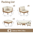 thumbnail image 4 of LAZZO 8-Piece Outdoor Patio Furniture Set, Wicker Sectional Sofa Conversation Set with Cushions for Backyard, Porch and Deck, Beige, 4 of 11