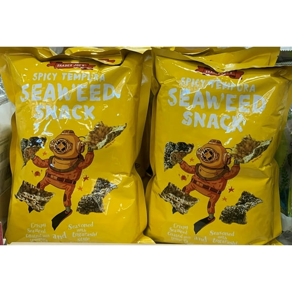 Trader Joe’s Spicy Tempura Seaweed Snack – Crispy Seaweed with Tempura Batter & Togarashi-Style Seasoning, 2.1 oz Bag (2-Pack)