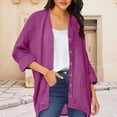 thumbnail image 6 of Lutiedan Long Sleeve Cardigans for Women Cotton Button Down High Low Cardigan Fall Casual Baggy Solid Cardigan,Purple,S, 6 of 6