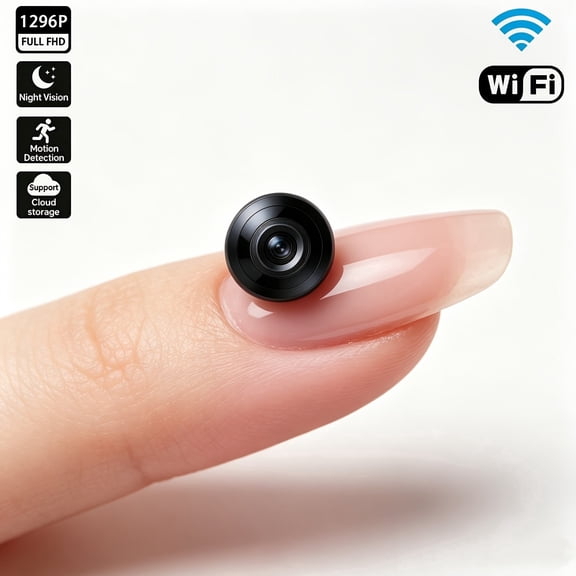 0.9 Inch Mini Security Camera 4K HD Magnetic Tool-Free Wireless WiFi Monitor, Night Vision Motion Detection, Easy Setup Home Phone Remote Cam for Beginners