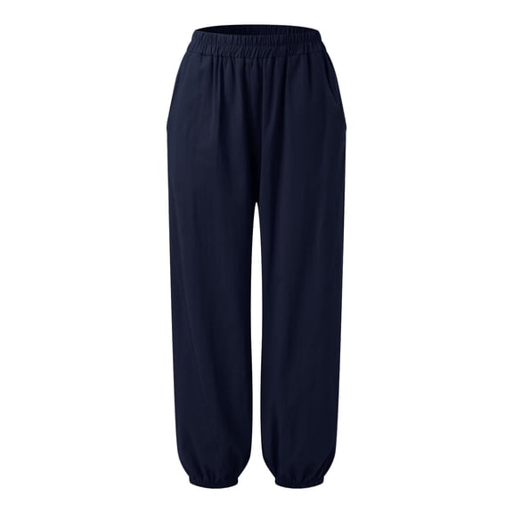 Vedolay High Waist Pants Plus Size Leisure Pants for Women Tie Dye Printed Wide Leg Loose Trousers,Navy S