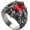 Red, variant on Mens Stainless Steel Dragon Claw Big Stone Rings Inlay | Vintage Gothic Biker Black Plated, Gemstone Inlay