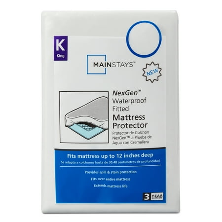 Mainstays NexGen Waterproof Fitted Mattress Protector  King
