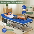 thumbnail image 4 of GVDV Folding Camping Cot for Adults with 2 Sided Mattress - 75" x 28" Cot, 1200D Oxford Portable Cot Bed with Carry Bag for Camp Travel Guest, Blue, 4 of 8