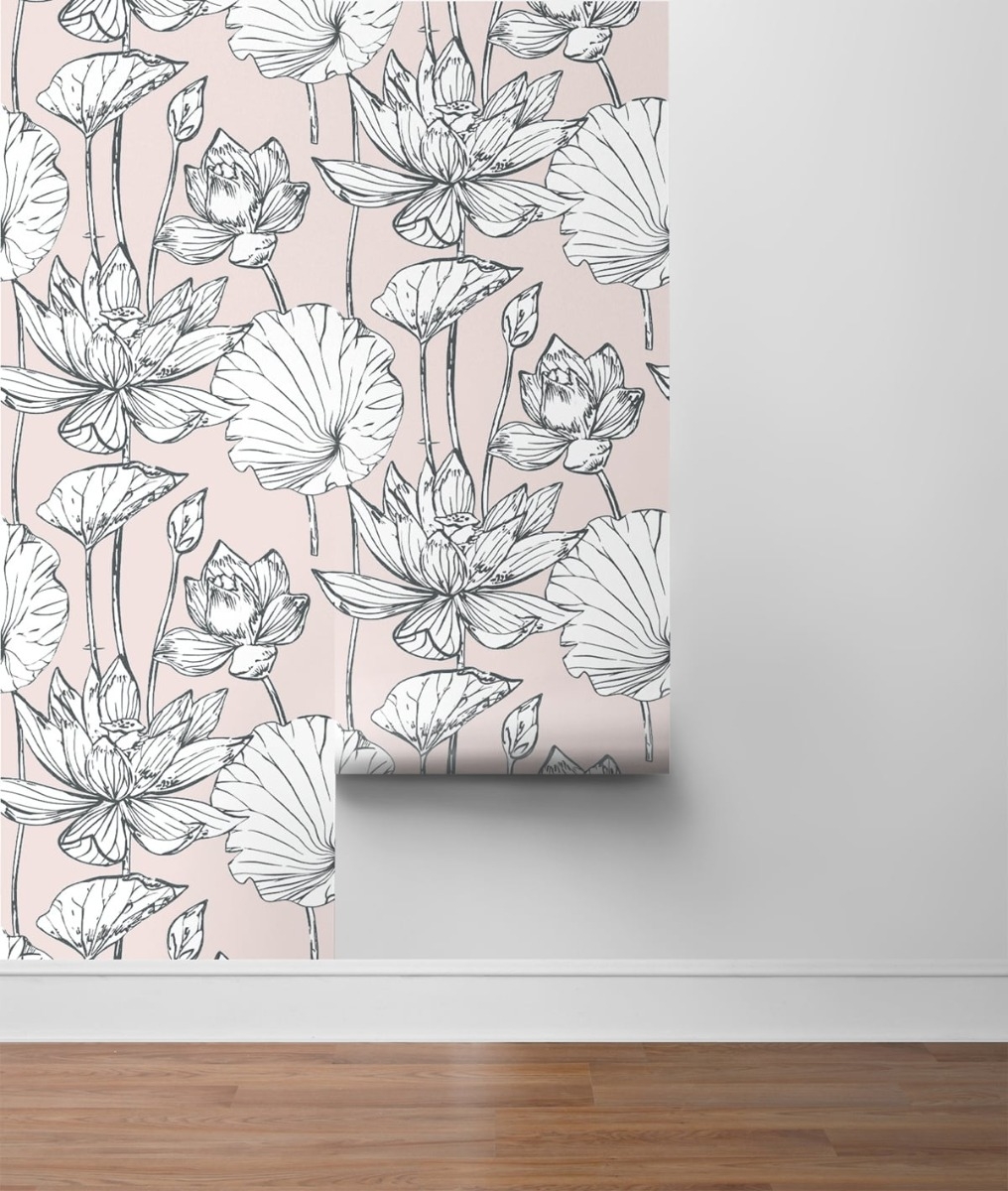 NextWall Lotus Floral Peel and Stick Wallpaper