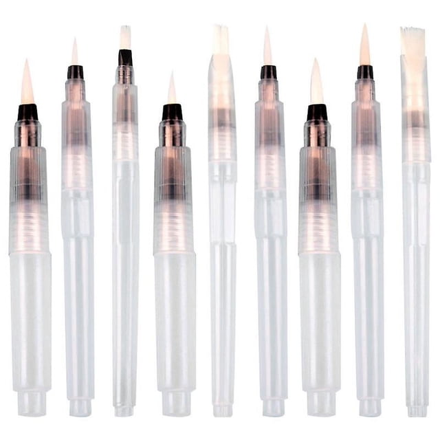 9 bolígrafos de acuarela.