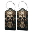 thumbnail image 5 of Rocae Metal Style Horned Skull for Leather Luggage Baggage Tags ID Label Privacy Cover ID Label with Stainless Steel Loop and Address Card, 5 of 5