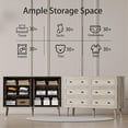 thumbnail image 4 of FANRAL 6 Drawers Dresser Rattan Dresser for Bedroom,Wooden Chest of Drawers Modern Dresser for Closet,Gray Dresser, 4 of 6