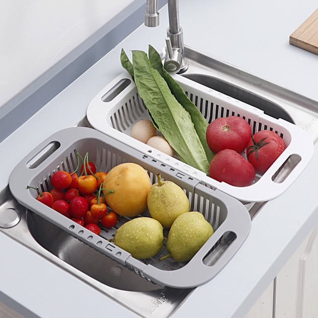 BESTYASH 3Ud Canasta Escurridor Retráctil Expandible Para Fregadero De Cocina En Colores Varios De PP