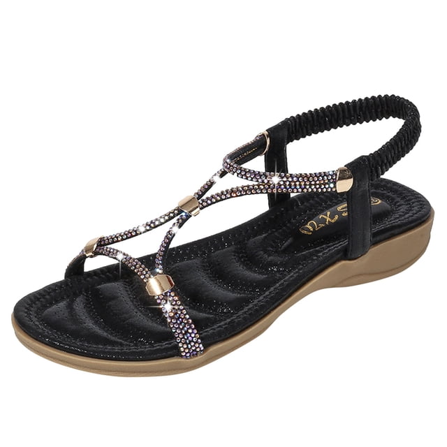 Sandales pour Femmes, Nouvelles Sandales à Bout Ouvert, Commerce Extérieur, Talon Compensé Confortable, Élastique, Blanc