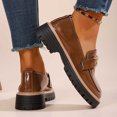thumbnail image 6 of Women Chunky Heel Loafers Anti-Slip Lug Sole Platform Casual Work Business Dress Shoes, 6 of 6