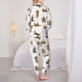 thumbnail image 3 of Pajama Sets for Women 2 Pcs, German Shepherd Dog No.1007 Button Down Long Sleeve Sleepwear Lounge PJ Sets, 3 of 6