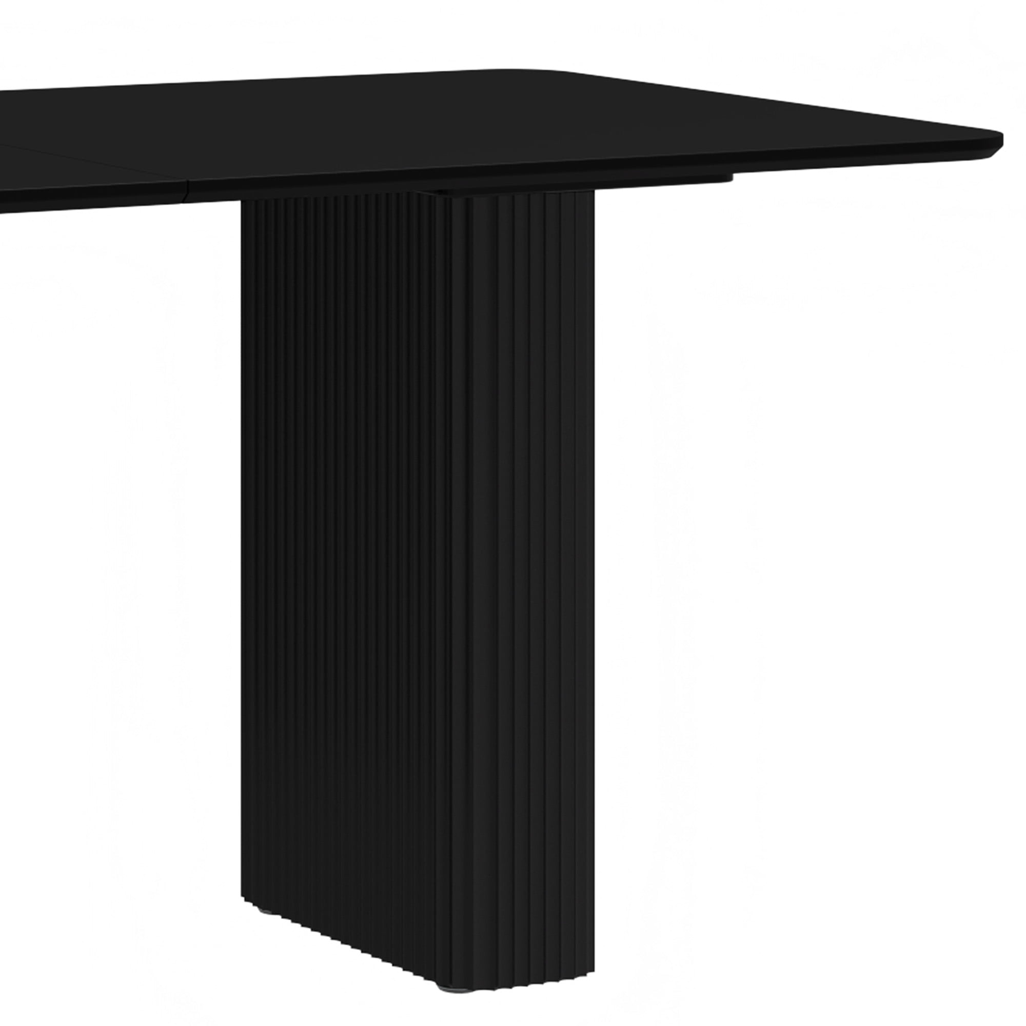 Uforic 63" Modern Dining Table with Curved Wave Legs, Rectangular Kitchen Table for 4-6 Person,Black