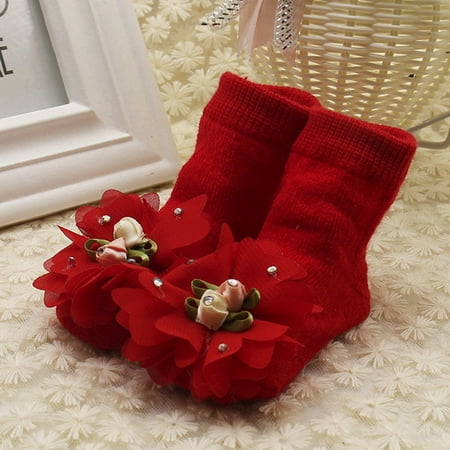 

Yohome Baby Kids Girls Comfortable Floral Cute Cotton Sock Slippers Warm Ankle