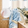 thumbnail image 2 of No Hook Shower Curtain with Built-in Rings - Blue Coastal Ocean Beach Themedl Washable Waterproof Fabric Bathroom Curtains for Hotel,Rentals, 72 X 78 Inch Long , Starfish Shell Coral, 2 of 9
