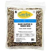 Pumpkin, Sunflower, Chia, Flax, Hemp Seed Raw Mix by Gerbs - 2 LBS. - Top 14 Food Allergen Free & NON GMO - Vegan & Kosher