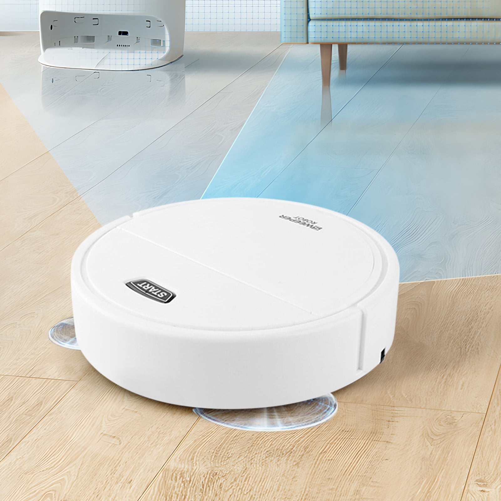Smart Robot Vacuum Cleaner, 2 in 1 Vacuum and Mop, Wireless Rechargeable, Low Noise, Powerful Suction for Pet Hair, Household Cleaning
