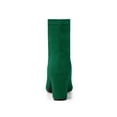 thumbnail image 2 of Unique Bargains Women's Faux Suede Square Toe Front Zip Block Heel Ankle Boots, 2 of 7