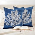 thumbnail image 3 of White Coral Outdoor Waterproof Pillow Covers, Coastal Ocean Summer Marine Oil Painted Decorative Square Throw Pillowcase Sofa Cushion Sham for Patio/Couch/Chair, 20"x20" 2 Pack, 3 of 8